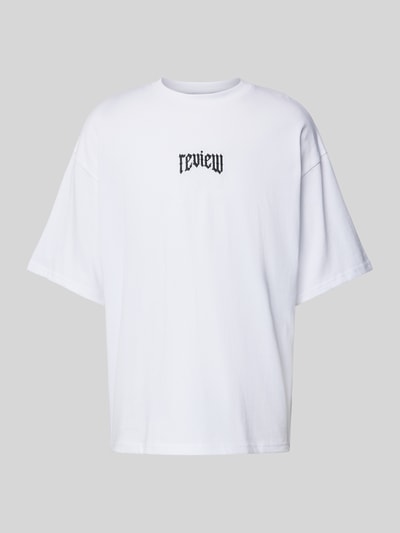 REVIEW T-shirt o kroju oversized z okrągłym dekoltem Biały 2