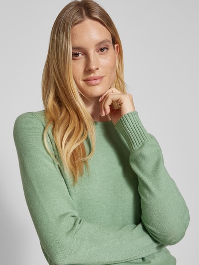 Christian Berg Woman Gebreide pullover met ribboorden, model 'Aliv' Rietgroen gemêleerd - 3