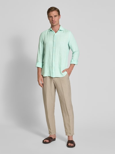 MC2 Saint Barth Regular Fit Leinenhemd mit Kentkragen Modell 'PAMPLONA' Gruen 1