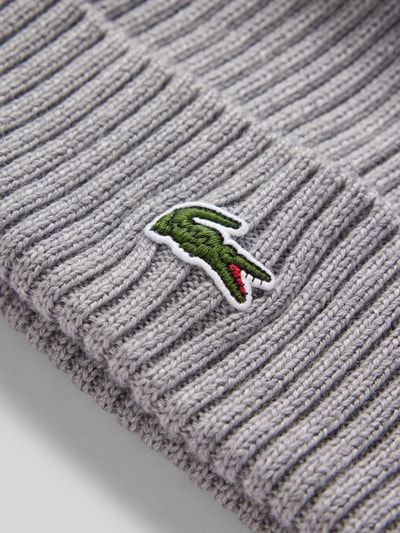 Lacoste Sport Grobstrick-Beanie aus Wolle Mittelgrau 2