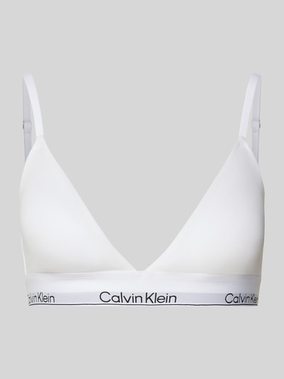 Calvin Klein Underwear Triangelbeha met logo in band en spaghettibandjes Wit - 1
