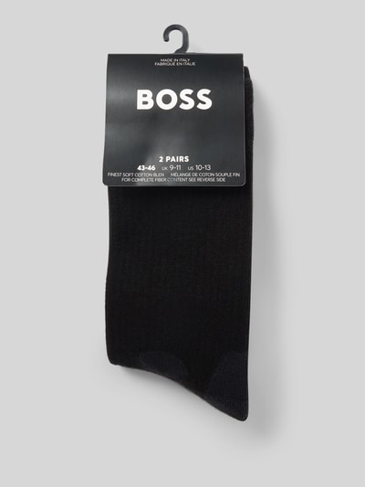 Produktfoto, Socken aus Baumwoll-Mix im 2er-Pack Modell 'RS SPORT' von BOSS, jednokolorowy, z napisem z logo, intarsja, ściągacz: elastyczny, zestaw 2 szt., mieszanka bawełny
