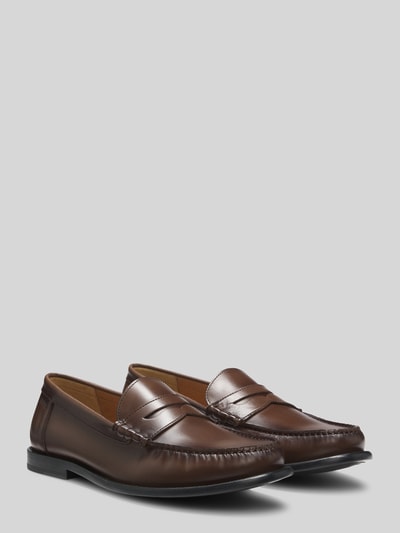 BOSS loafers van echt leer Donkerbruin - 2