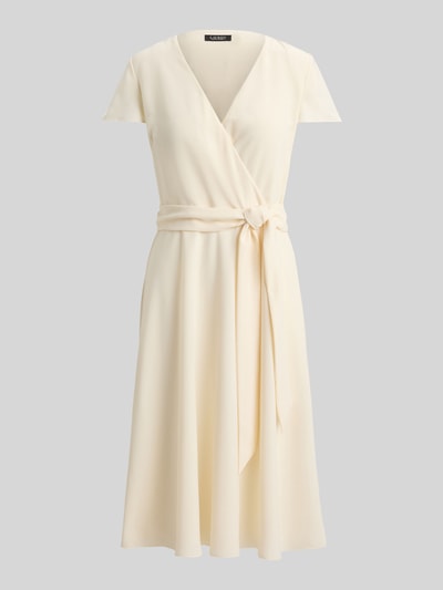 Lauren Ralph Lauren Knielanges Kleid in Wickeloptik Ecru 2