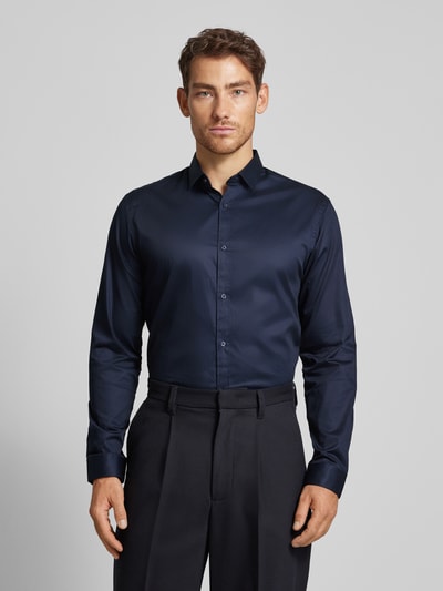 Jack & Jones Premium Slim fit vrijetijdsoverhemd met kentkraag, model 'CARDIFF' Marineblauw - 4