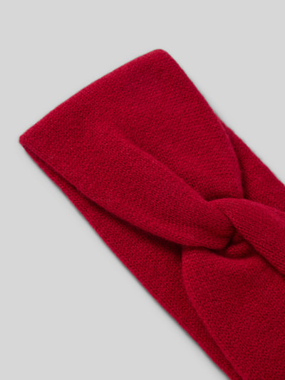 Produktfoto, Stirnband aus Kaschmir mit Knotendetail von FRAAS w kolorze intensywnej czerwieni, klasyczny kształt, wiązany detal, detal z logo, gładka tekstura