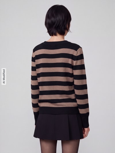 s.Oliver BLACK LABEL sweter o kroju regular fit z mieszanki wiskozy Beżowy melanż 5