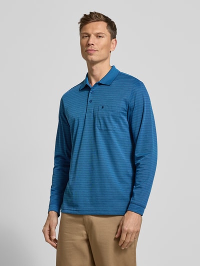 RAGMAN Regular fit poloshirt met borstzak, model 'Fineliner' Koningsblauw - 4