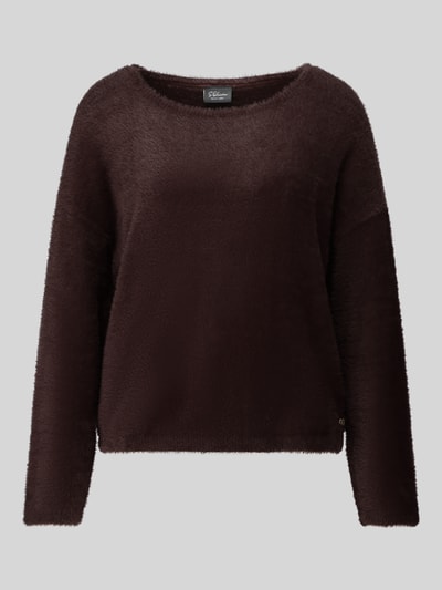s.Oliver BLACK LABEL Regular Fit Pullover mit Viskose-Anteil Dunkelbraun 2