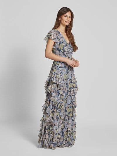 Lauren Ralph Lauren Abendkleid mit Bindegürtel Modell 'KIMBINELL' Bleu 1