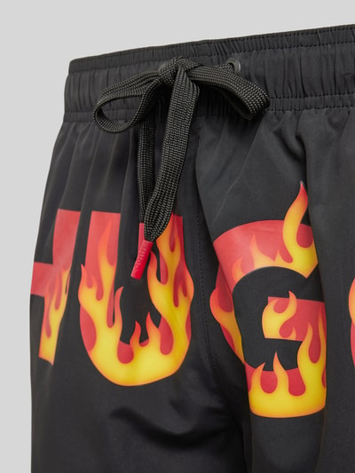 HUGO Badeshorts mit Label-Print Modell 'FUSHI' Black 2