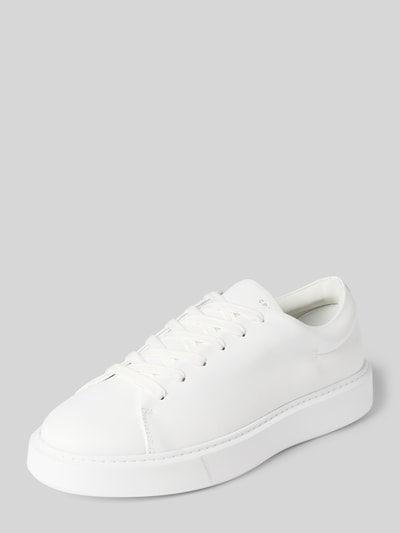 Produktfoto, Sneaker aus echtem Leder mit Logo-Detail von Copenhagen, weiße Farbe, abgerundete Passform, Schnürverschluss, strukturierte Oberfläche, Absatzhöhe 5 cm, Schafthöhe 8 cm, Schaftweite 8 cm, Herren Sneaker