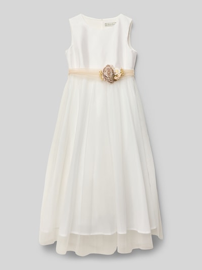 Une Hautre Couture Maxi-jurk met ronde hals Offwhite - 1