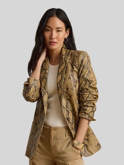 Lauren Ralph Lauren 'krój regular fit' kurtka skórzana z naturalnej skóry jagnięcej Camel 4