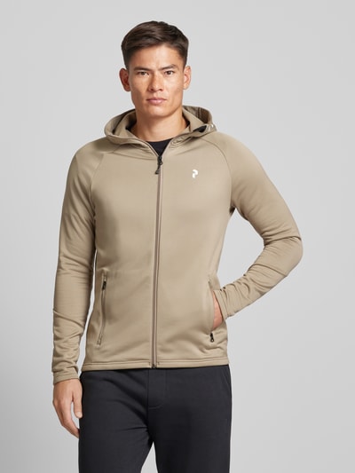 PEAK PERFORMANCE Sweatjacke mit Label-Print Modell 'Rider' Beige 4