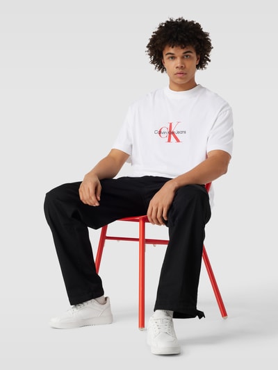 Calvin Klein Jeans T-shirt z nadrukiem z logo Biały 1