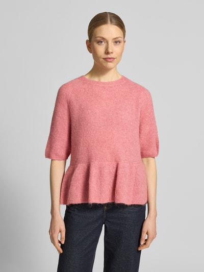 MOS MOSH Strickpullover aus Alpaka-Mix Modell 'Thora' Hellrot Melange 4