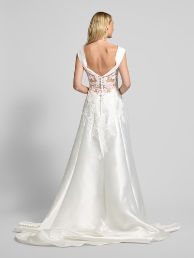 Luxuar Brautkleid mit Spitzenbesatz Offwhite 5