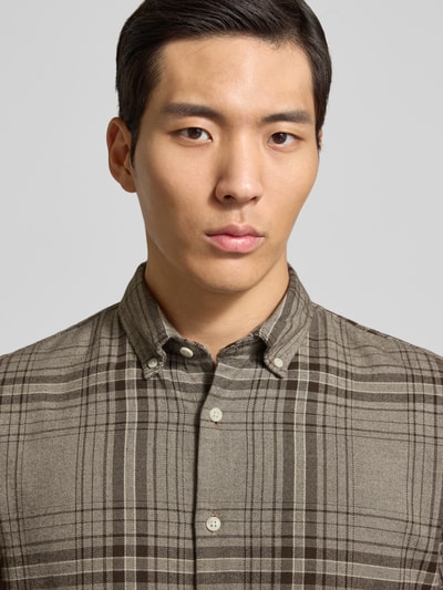 SELECTED HOMME Regular fit vrijetijdsoverhemd van puur biologisch katoen, model 'REGNOAH' Lichtbruin - 3