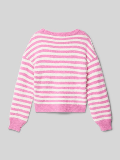 Only Loose Fit Strickpullover mit Rundhalsausschnitt Modell 'NEWPIUMO' Pink 3