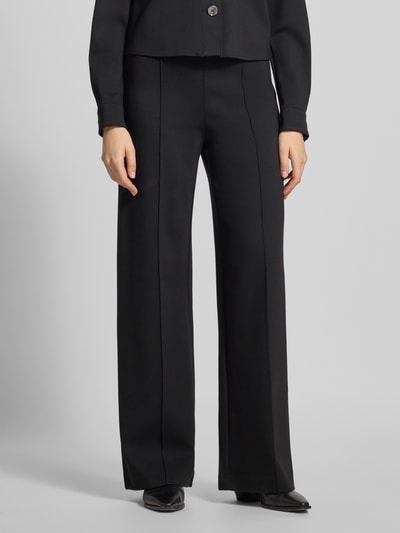 Christian Berg Woman Selection Spodnie materiałowe z szeroką nogawką z przeszytym kantem Czarny 4