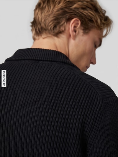 ONLY & SONS Strickjacke mit Zweiwege Reißverschluss Black 3
