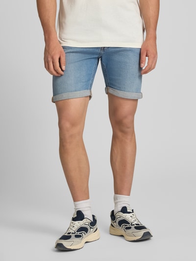 JACK & JONES Regular Fit Jeansshorts mit Umschlag Modell 'RICK' Hellblau 4