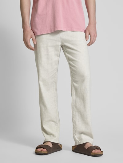 Only & Sons Loose Fit Leinenhose mit Strukturmuster Modell 'SINUS' Offwhite 4