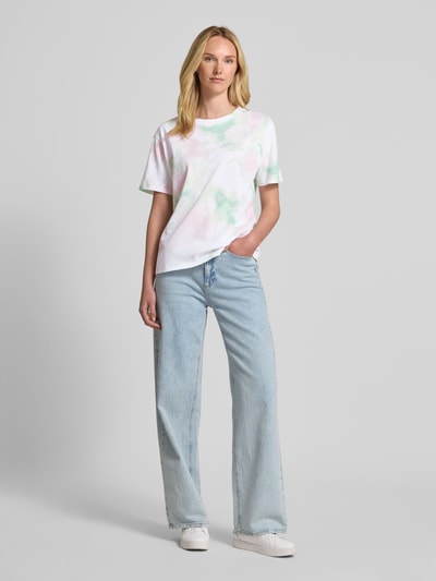 Jake*s Casual T-Shirt im Batik-Look Mint 1