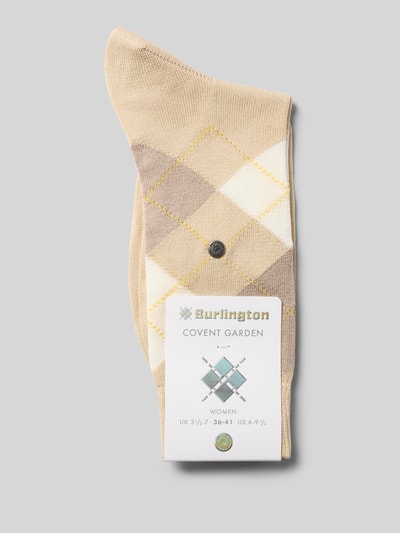 Burlington Sokken met argyle-stitching, model 'Covent' Beige - 3