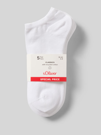 s.Oliver RED LABEL Sneaker-Socken aus Baumwoll-Mix im 5er-Pack Weiss 3