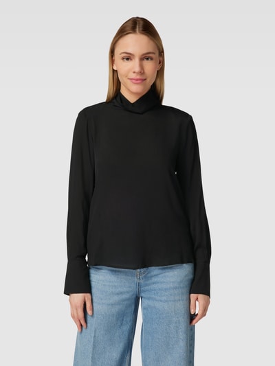 Mango Blusenshirt mit Stehkragen Modell 'LULA' Black 4