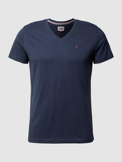 Tommy Jeans T-shirt met V-hals  Marineblauw gemêleerd - 2