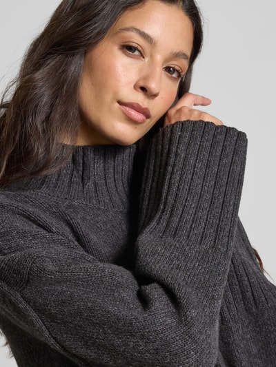 Barbour Sweter z dzianiny o kroju comfort fit z mieszanki bawełny i wełny model ‘SERENA’ Ciemnoszary melanż 3