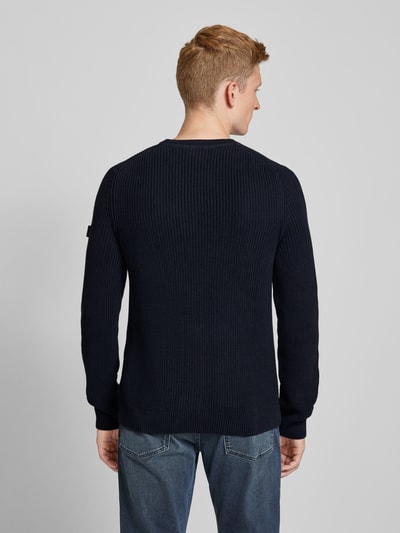 JOOP! Jeans Gebreide pullover met ronde hals, model 'Haro' Marineblauw - 5