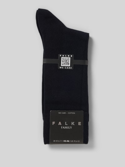 Produktfoto, Socken mit elastischen Rippenbündchen Modell 'Family SO' von Falke im Unifarbenes-Design mit Label-Detail für Herren