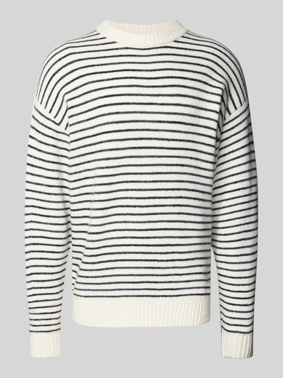 Jack & Jones Gebreide pullover met streepmotief, model 'SOHO OLLIE' Offwhite - 2