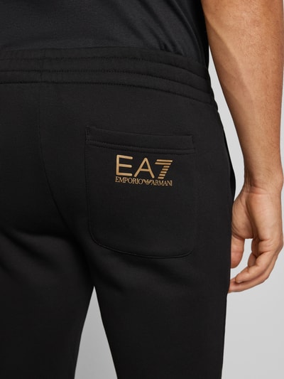 EA7 Emporio Armani Regular Fit Sweatpants mit elastischem Bund Black 3