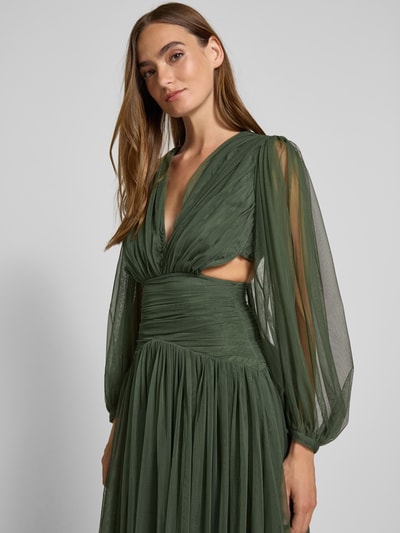 LACE & BEADS Avondjurk met V-hals en cut-outs Olijfgroen - 3