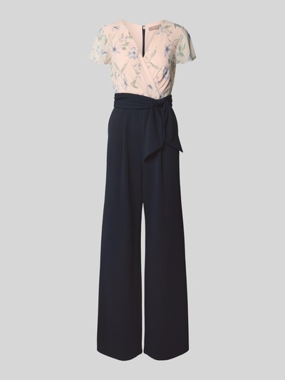 Christian Berg Cocktail Jumpsuit mit V-Ausschnitt Marine Melange 2