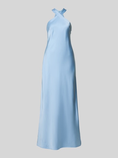 Produktfoto, Regular Fit Abendkleid im ärmellosen Design von Adrianna Papell in hellblauem Satin mit Neckholder, elastischer Material-Mix.