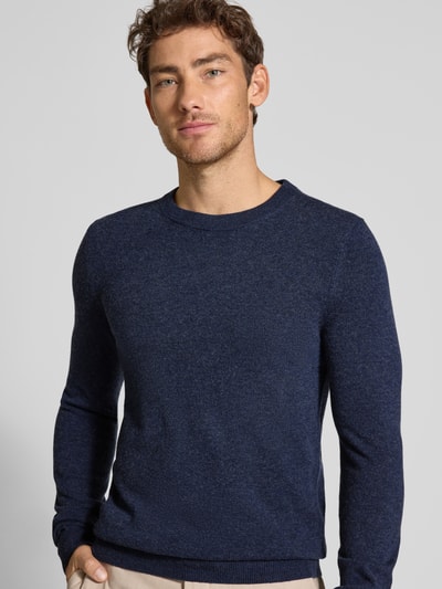 MCNEAL Gebreide pullover van wolmix met kasjmier Marineblauw gemêleerd - 3