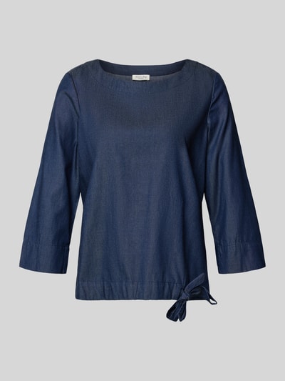 Produktfoto, Blusenshirt im Denim-Look mit 3/4-Arm von Christian Berg Woman, mieszanka lyocellu i bawełny, krój regular fit, okrągły dekolt