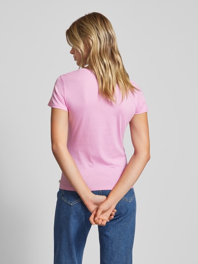 Tom Tailor Denim Regular Fit T-Shirt mit Schriftzug-Print Pink 5