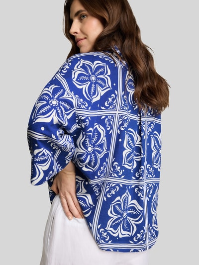 Tom Tailor Oversize Bluse aus Leinen-Viskose-Mix Royal 3