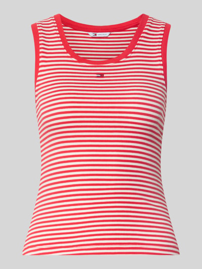 Tommy Jeans Top typu tank o kroju slim fit z mieszanki bawełny Czerwony 2