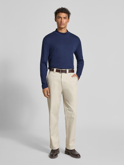 Christian Berg Men Shirt met lange mouwen en opstaande kraag Donkerblauw - 1