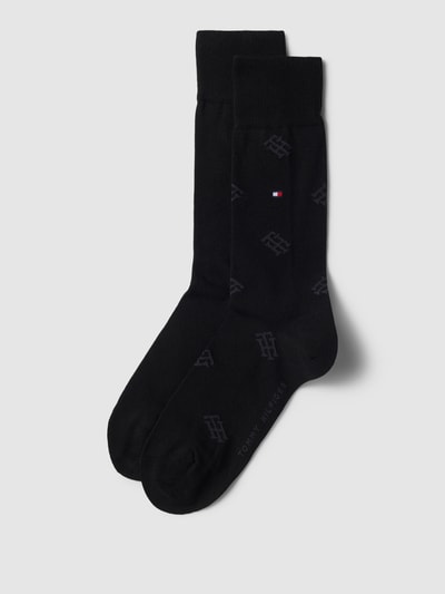 Tommy Hilfiger Socken mit Allover-Logo-Muster im 2er-Pack Black 1