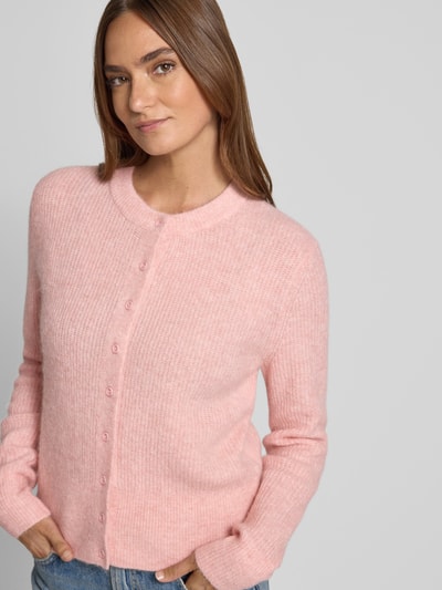 OPUS Strickjacke mit Rundhalsausschnitt Modell 'Dreni' Hellrosa 3