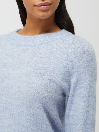 Selected Femme Pullover mit Alpaka-Anteil Modell 'Flulu' Hellblau Melange 3